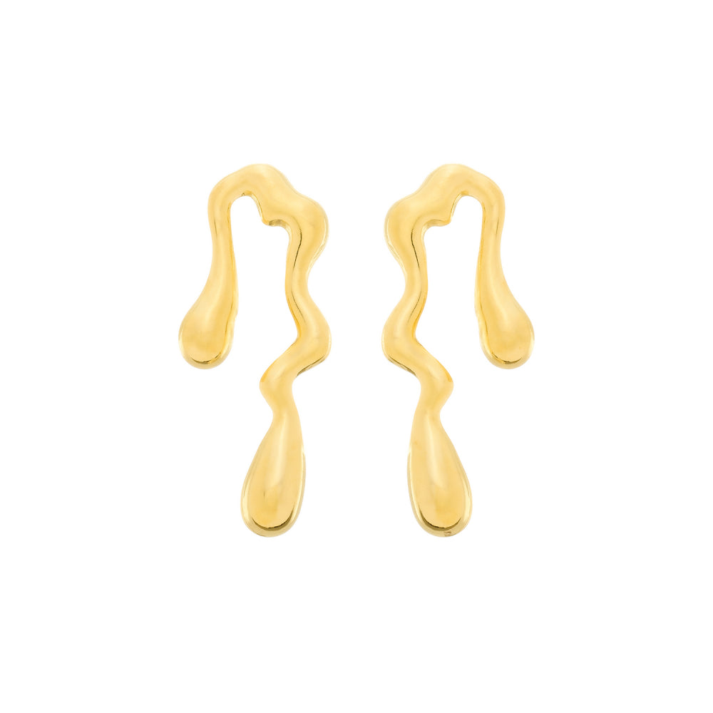 Brinco Dourado Orgânico de Gota