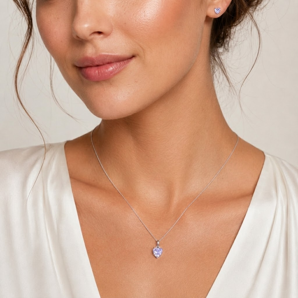 Conjunto Luna Violet em Prata 925