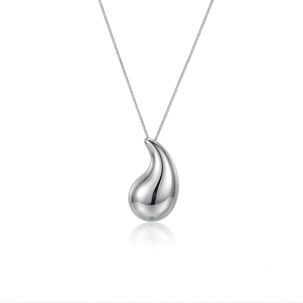 Colar Linea Gota Curvada Prateado