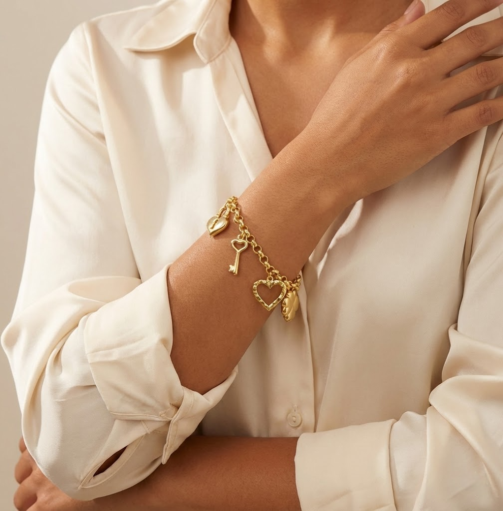 Pulseira Astra Dourada Amuletos