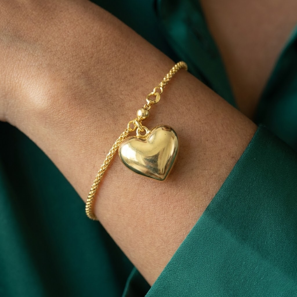 Pulseira Aurora Dourada Coração